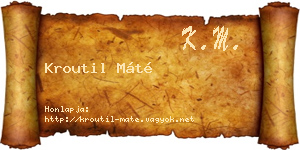 Kroutil Máté névjegykártya