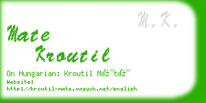 mate kroutil business card